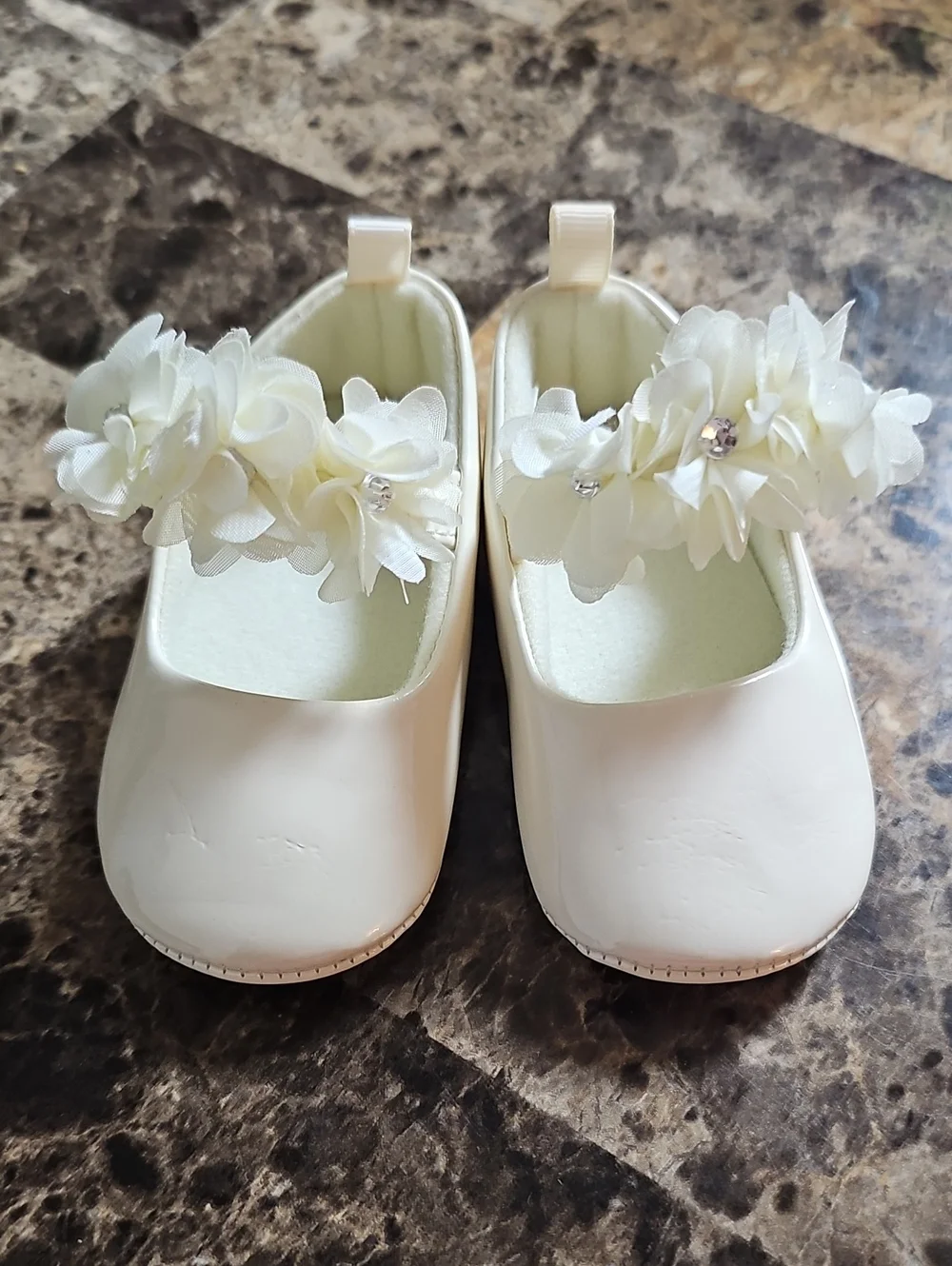Infant Cream Floral Mary Jane Dress Shoes